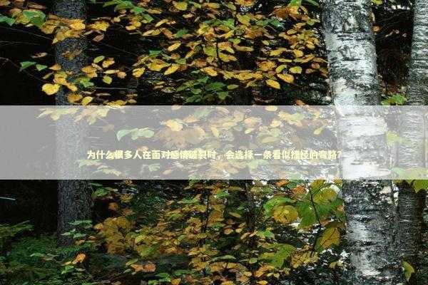 为什么很多人在面对感情破裂时，会选择一条看似捷径的弯路？ 情感心理