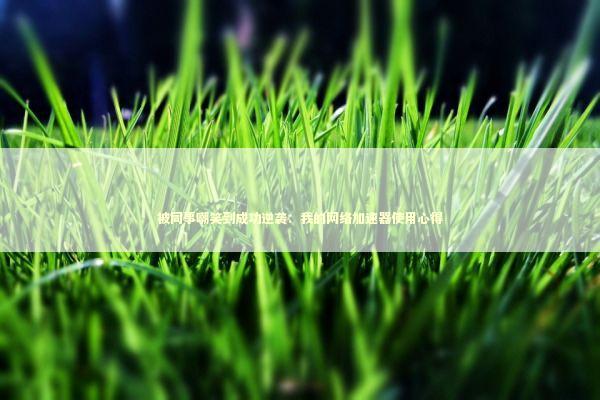 被同事嘲笑到成功逆袭：我的网络加速器使用心得 IT技术